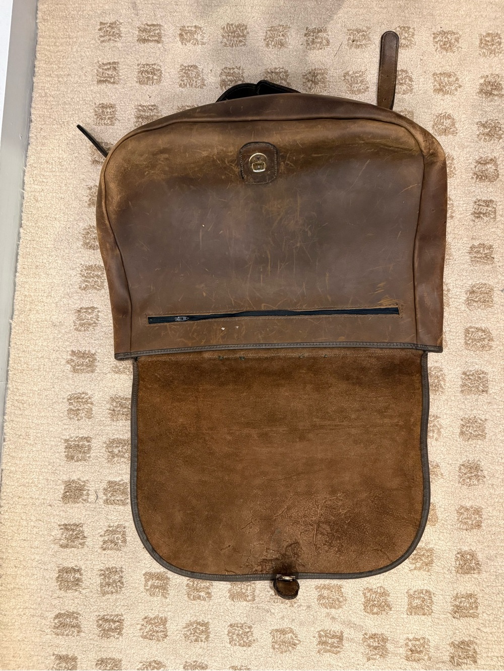 Ralph Lauren Purple Label Brown Leather Messenger Bag - Picture 10 of 10